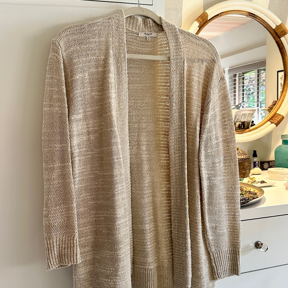 Madewell Tan open front cardigan